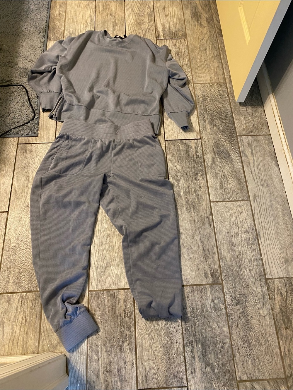 Danskin Gray Ribbed Track Joggers with Matching Top